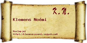 Klemens Noémi névjegykártya